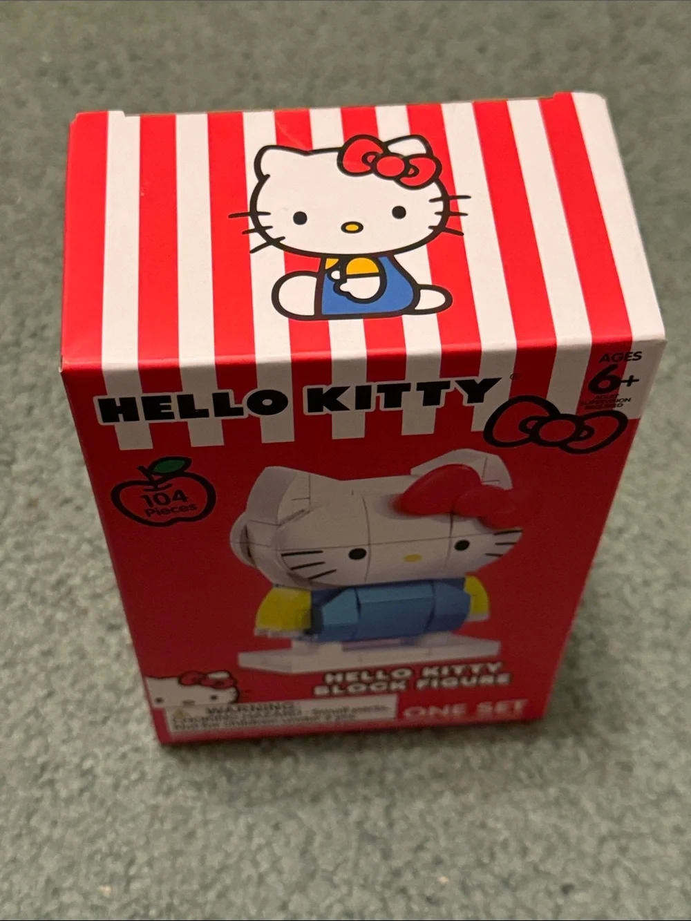 Hello Kitty Block Figure Toy - Red White Blue Yellow Red Bow